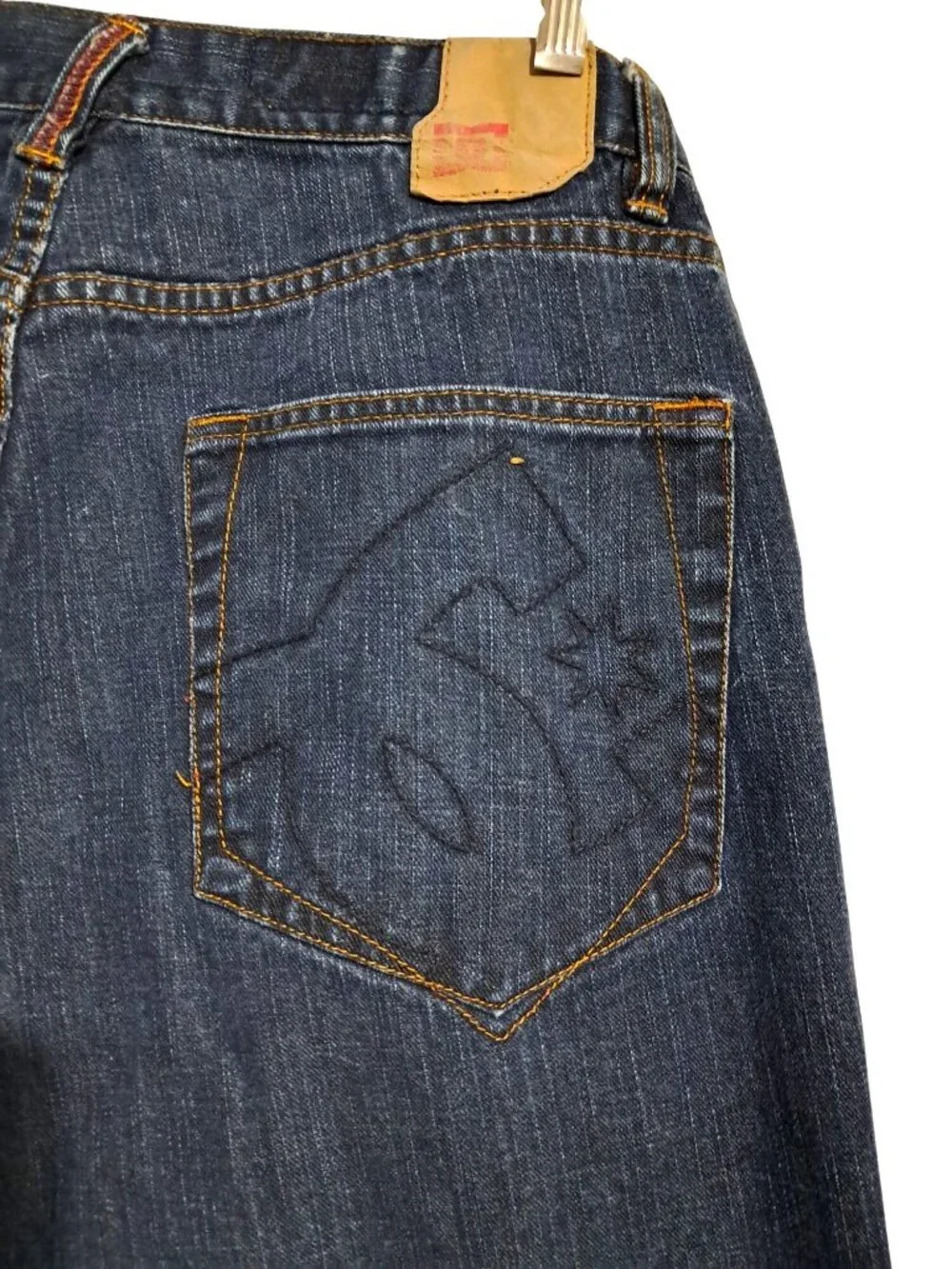 Y2K DC Jeans Mens 36 (34) Loose‎ Baggy Skater Sonar lll Blue Straight Leg Cotton